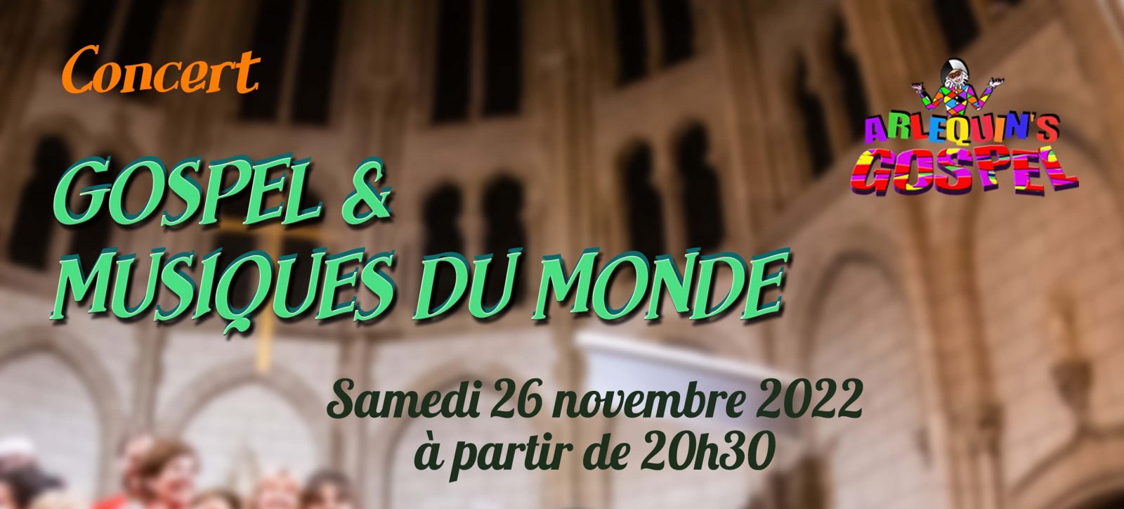 Concert Gospel: samedi 26 novembre à 20h30. Venez vous ressourcer avec ces chants inspirés !
